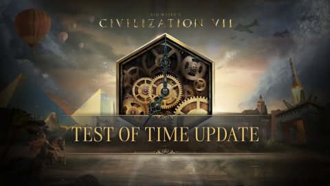 Book, Publication, Advertisement. Text: CIVILIZATION VII TEST OF TIME UPDATE