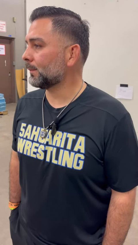 Crew Cut, Person, Man. Text: WRESTLING