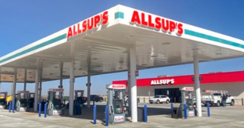 Machine, Gas Station, Gas Pump. Text: ALLSUP'S ALLSUP'S