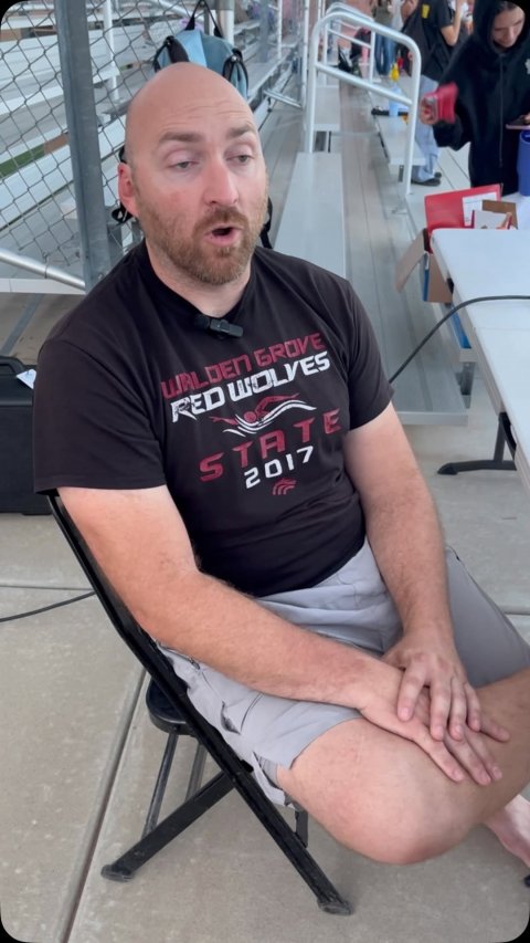 Sitting, T-Shirt, Portrait. Text: WALDEN GROVE RED WOLVES STATE 2017
