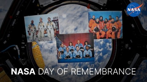People, Person, Advertisement. Text: NASA NASA DAY OF REMEMBRANCE