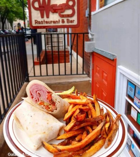 Food, Sandwich Wrap, Person. Text: Gala A15