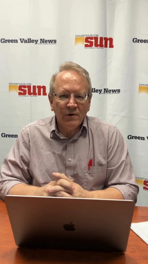 Laptop, Face, Person. Text: SAHUARITASUN COM Green Valley - News - - - sun SAHUAR SAHUARITASUN .COM sun Green Green