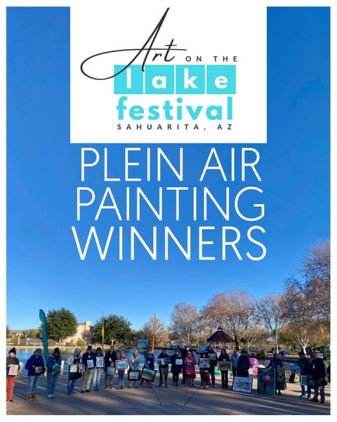Book, Advertisement, Poster. Text: k e festival PLEIN AIR PAINTING WINNERS