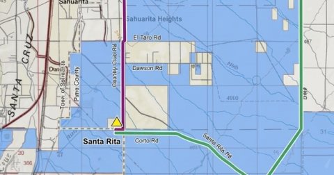 Plot, Map, Atlas. Text: Sahuarita Heights El Taro Rd CRUZ Dawson Rd SANTA 31 Santa Rita Corto Rd