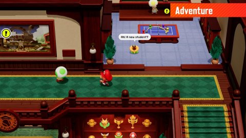 Table, Plant, Super Mario. Text: Adventure !