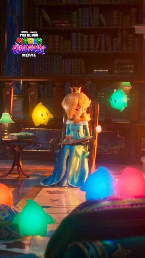 Lighting, Person, Book. Text: THE SUPER MARIO MOVIE