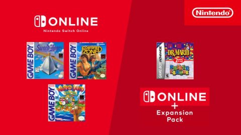 Advertisement, Poster, Person. Text: ONLINE Nintendo Switch Online - ZONE E GAME BOY GAME BOY ONLINE + Expansion GAME BOY Pack