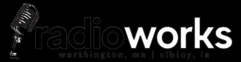 Microphone, Lighting, Logo. Text: works radio