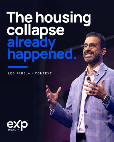 People, Person, Crowd. Text: The housing collapse already happened. LEO PAREJA / CONTEXT exp REALTY