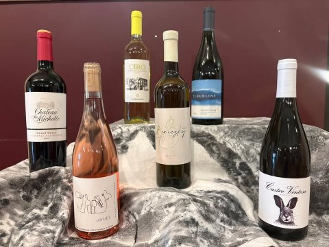 Beverage, Bottle, Wine Bottle. Text: Chateau Michelle