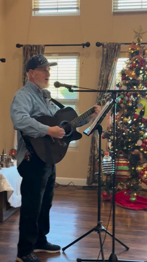 Guitar, Microphone, Person.