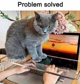 Computer, Laptop, Pc. Text: Problem solved