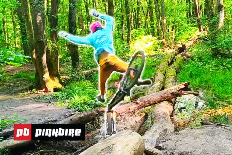 Vegetation, Woodland, Bicycle. Text: pb