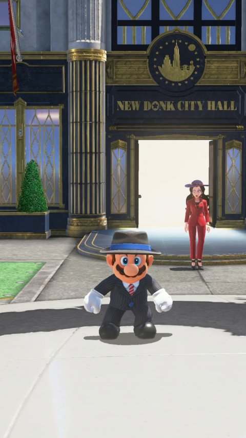 Person, Toy, Glove. Text: NEW DONK CITY HALL