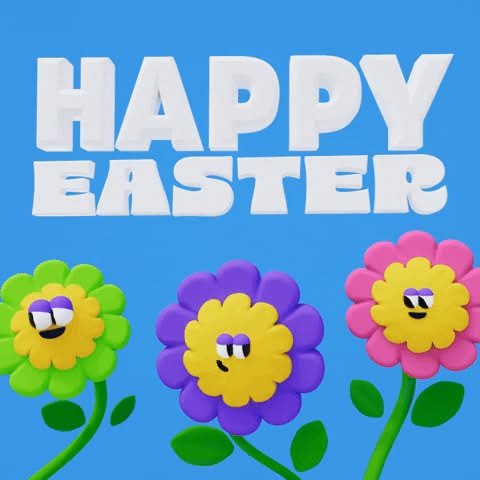 Greeting Card, Mail, Flower. Text: HAPPY EASTER