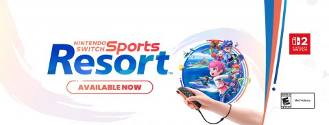 Advertisement, Poster, Video Gaming. Text: NINTENDO SWITCH Sports Resort SWITCH AVAILABLE NOW