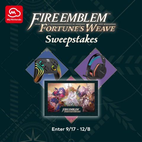 Advertisement, Poster, Headphones. Text: FORTUNE'S WEAVE Sweepstakes
