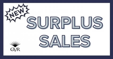 Logo, Text, Dynamite. Text: NEW SURPLUS SALES GVR