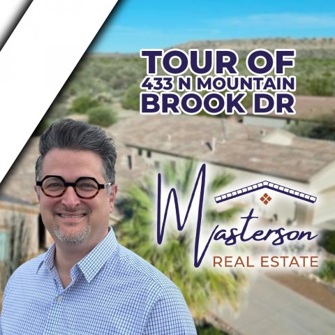 Glasses, Photography, Portrait. Text: TOUR OF 433 N MOUNTAIN BROOK DR ESTATE REAL