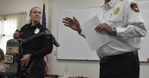 Person, Police Officer, Man. Text: 3M