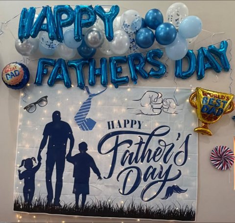 People, Person, Man. Text: FATHERS DAY WORLD'S BEST DAD HAPPY Day