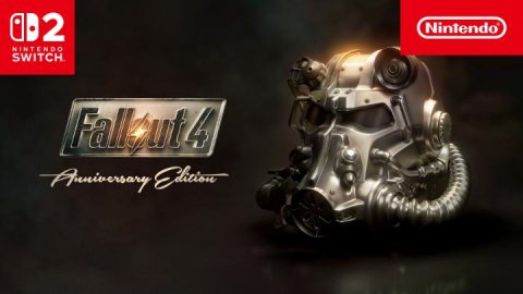 Robot, Blackboard, Smoke Pipe. Text: Nintendo NINTENDO SWITCH Fallout4 Anniversary Edition