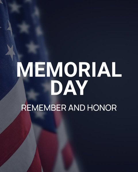 American Flag, Flag. Text: MEMORIAL DAY REMEMBER AND HONOR