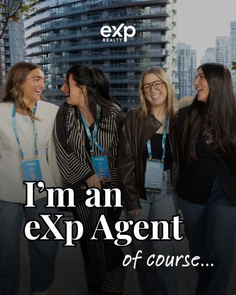 Coat, Jacket, City. Text: exp REALTY I'm an eXp Agent of course...