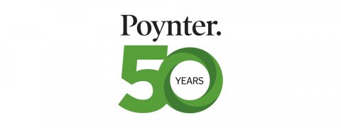 Logo, Green, Text. Text: Poynter. 50