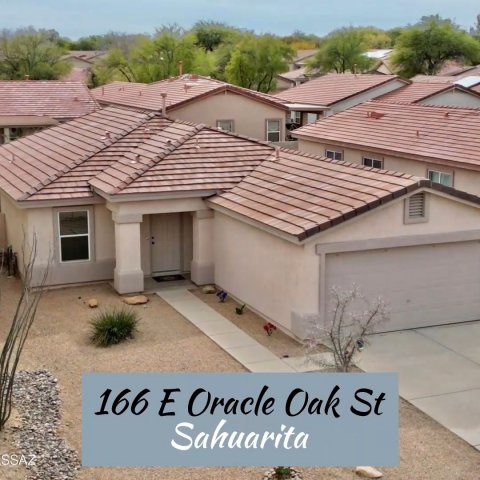 Housing, House, Roof. Text: 166 E Oracle Oak St Sahuarita SSAZ