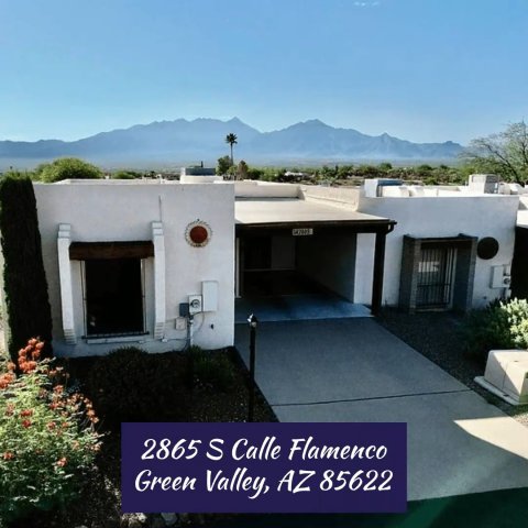 House, Housing, Villa. Text: 2865 S Calle Flamenco Green Valley, AZ 85622
