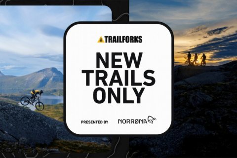 First Aid, Person, Bicycle. Text: TRAILFORKS NEW TRAILS ONLY PRESENTED BY NORRONA