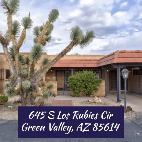Housing, Villa, Hotel. Text: 645 S Los Rubies Cir Green Valley, AZ 85614