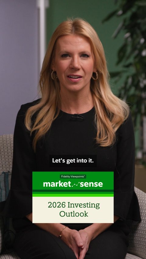 Blonde, Person, Woman. Text: Let's get into it. market sense 2026 Investing Outlook