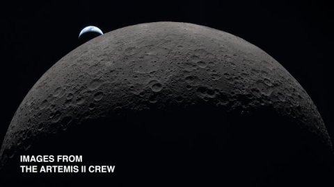 Nature, Night, Moon. Text: IMAGES FROM THE ARTEMIS II CREW