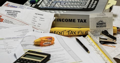 Text, Pen, Mobile Phone. Text: CONWAY GENERAL SUPPLIES cc TAX INVOICE INCOME TAX builders NT TAX FILE