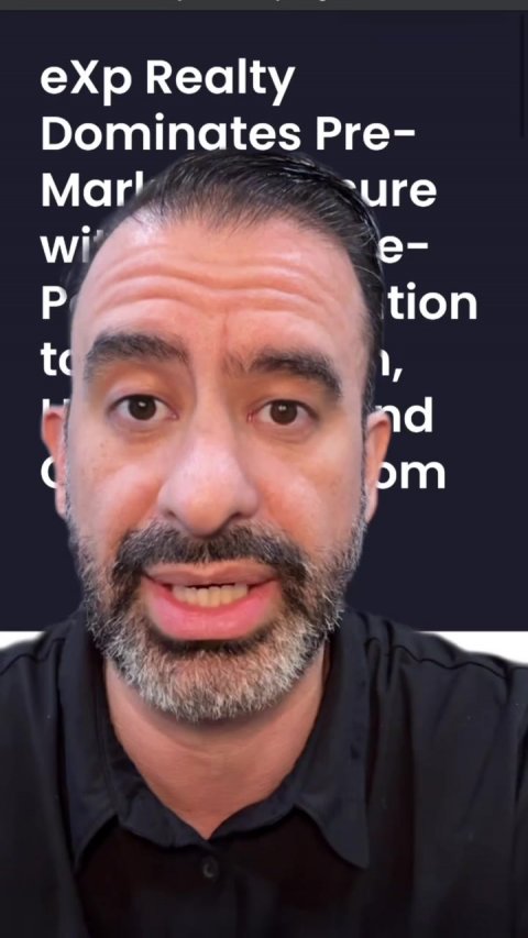 Head, Face, Portrait. Text: eXp Realty Dominates Pre- Mar ure wi e- P tion nd om