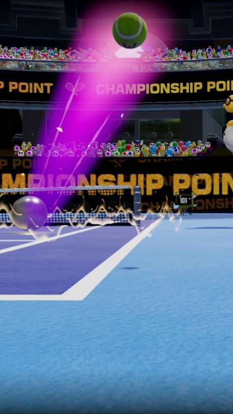 Tennis Ball, Lighting, Sphere. Text: CHAMPIONSHIP POI MPIONSHIP POIN 101