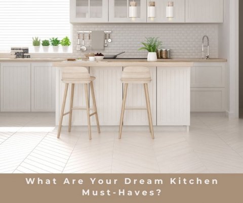Interior Design, Kitchen, Floor. Text: What Are Your Dream Kitchen Must-Haves?