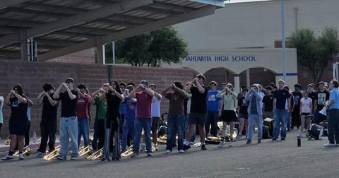 People, Person, Shoe. Text: SAHLARITA HIGH SCHOOL