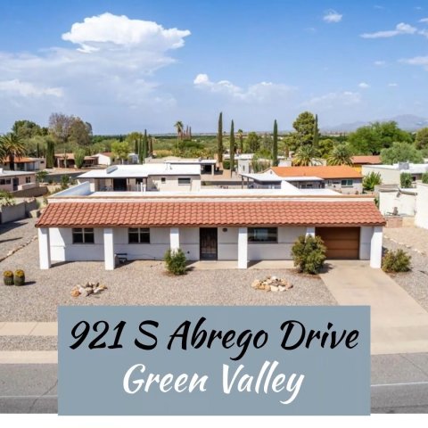 Building, Villa, Outdoors. Text: 921 S Abrego Drive Green Valley