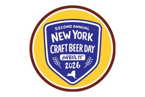 Badge, Logo, Symbol. Text: SECOND ANNUAL NEW YORK CRAFT BEER DAY 2026