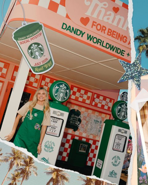 T-Shirt, Shelter, Person. Text: Than FOR BEING DANDY WORLDWIDE + DANDY WORLDWIDE SOCAL PITSTOP JULY 2026 Road Trip! AR Y - ...