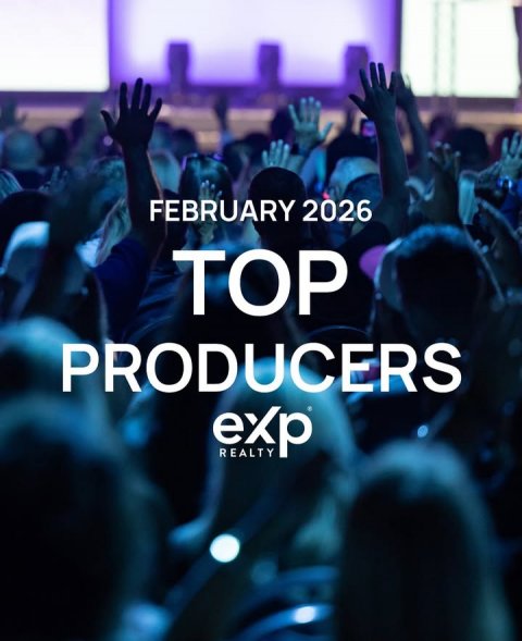 Concert, Crowd, People. Text: FEBRUARY 2026 TOP PRODUCERS exp REALTY
