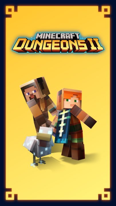 Advertisement, Poster, Toy. Text: MINECRAFT DUNGEONS II