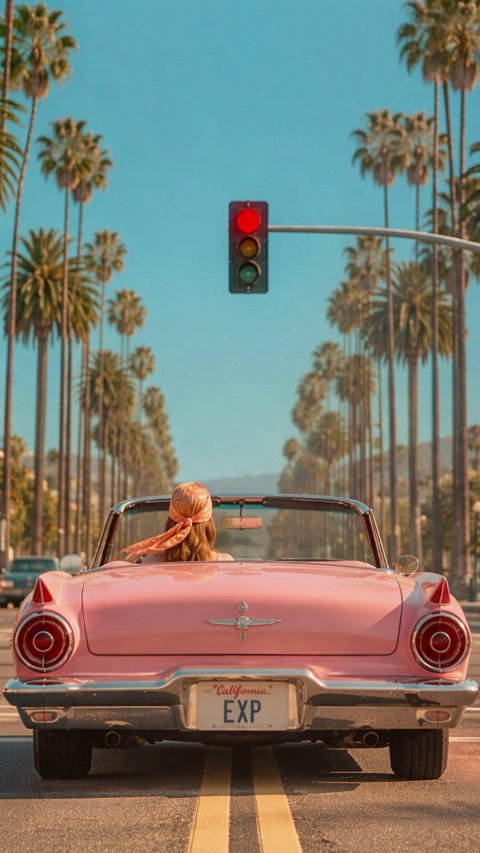 Vacation, Traffic Light, Car. Text: EXP