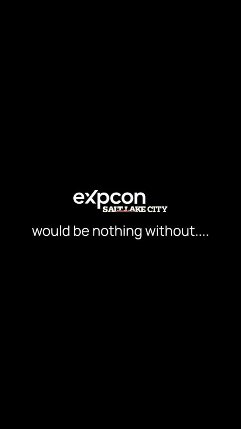 Logo, Text, City. Text: expcon SALT LAKE CITY would be nothing without....