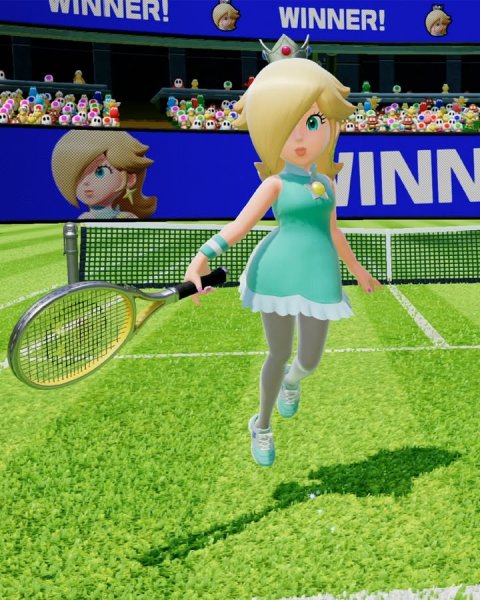 Tennis Racket, Child, Person. Text: WINNER! WINNER! INN