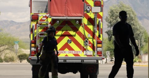 Glove, Person, Helmet. Text: BACK 343 FEET